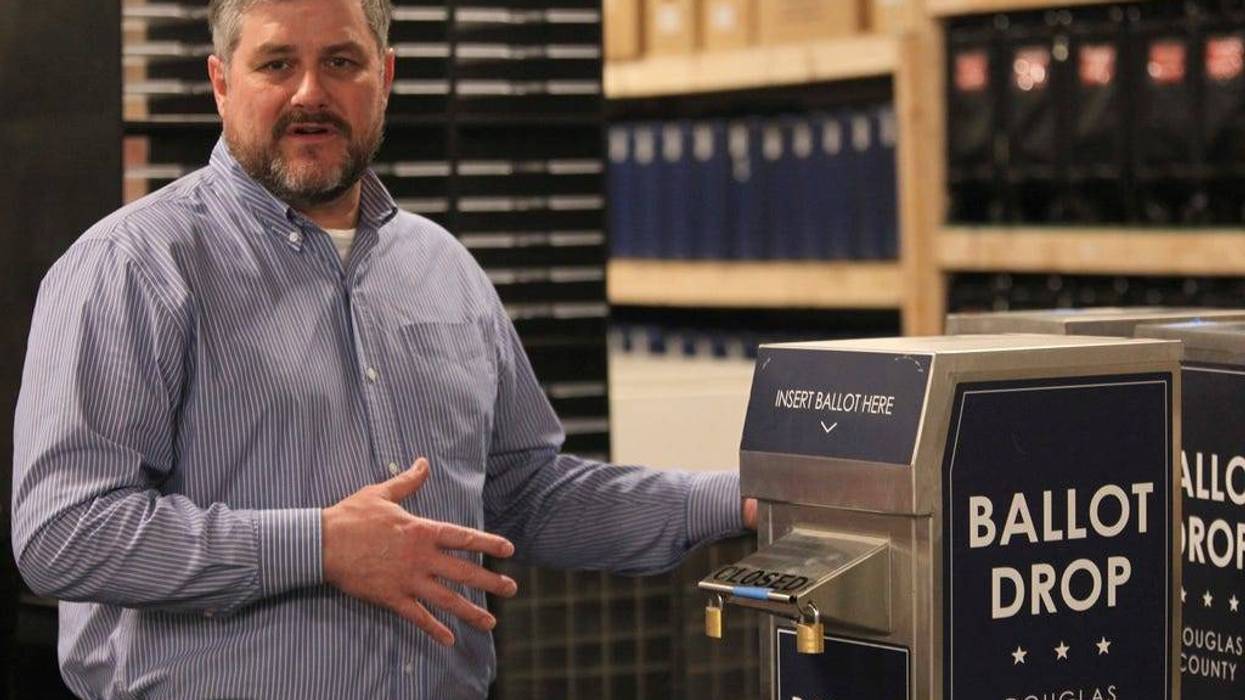 Douglas County, Kan., Clerk Jamie Shew discusses the operations of voting drop boxes