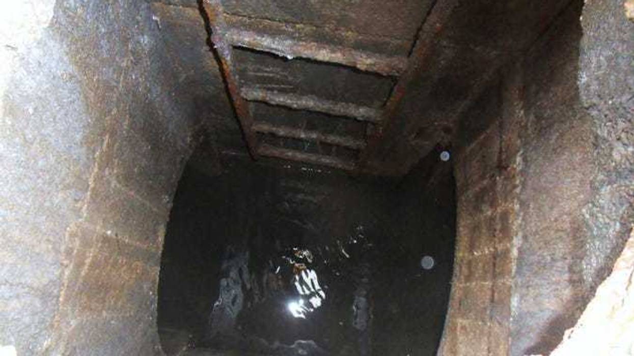 down a sewer manhole