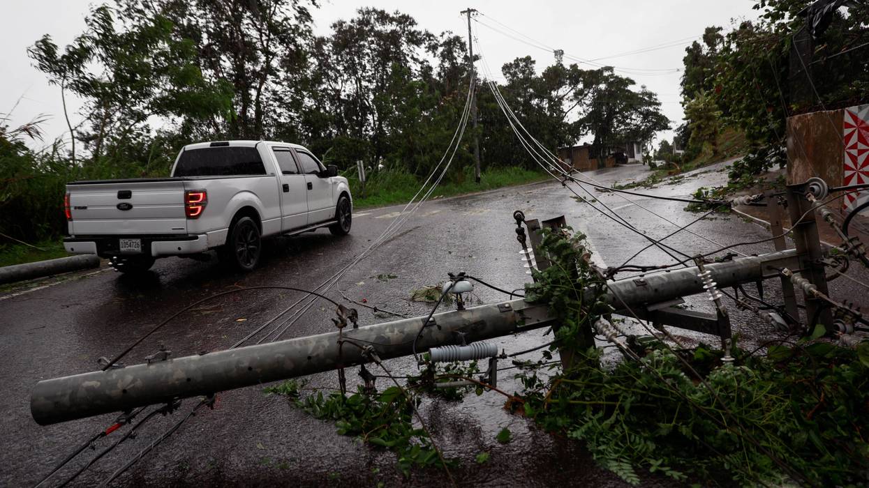 Downed power lines on road PR-743 in Cayey, Puerto Rico as the island awoke to a general power outage on Sept. 19, 2022 in San Juan, Puerto Rico. Hurricane Fiona struck this Caribbean nation causing extensive damages related to flooding after many towns in the mountainous and southern region received in some cases over twenty inches of rain.