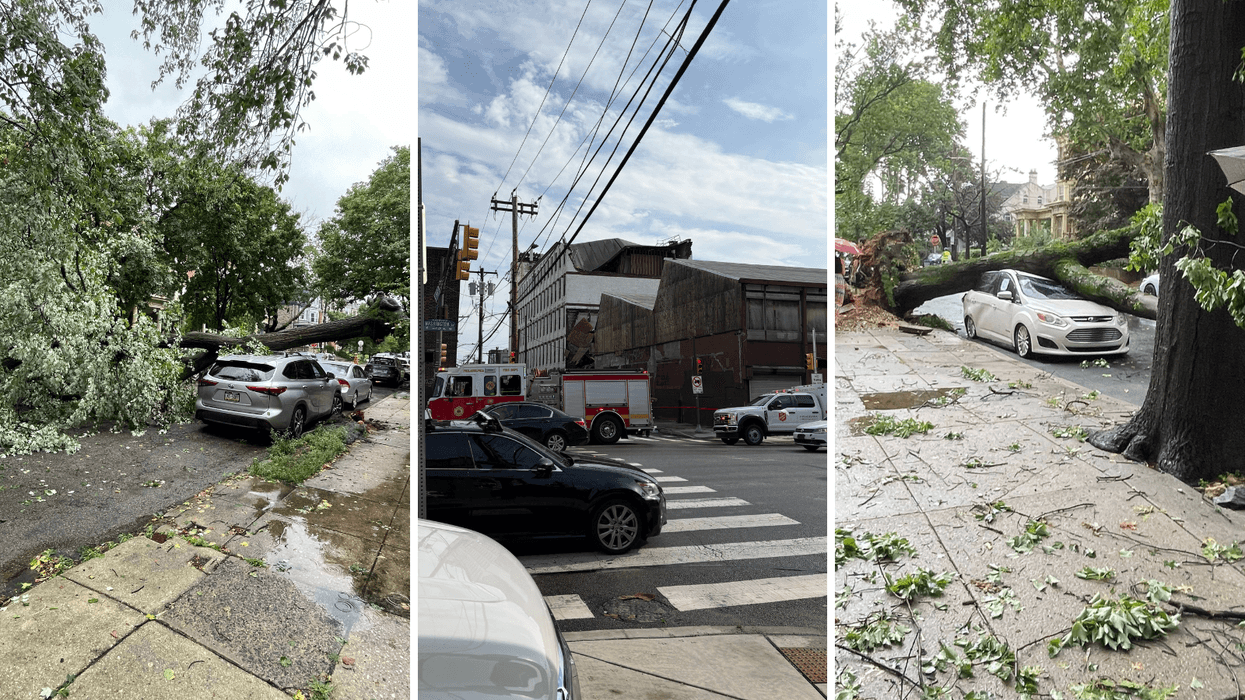 Building partially collapses after severe storm rips through Philly