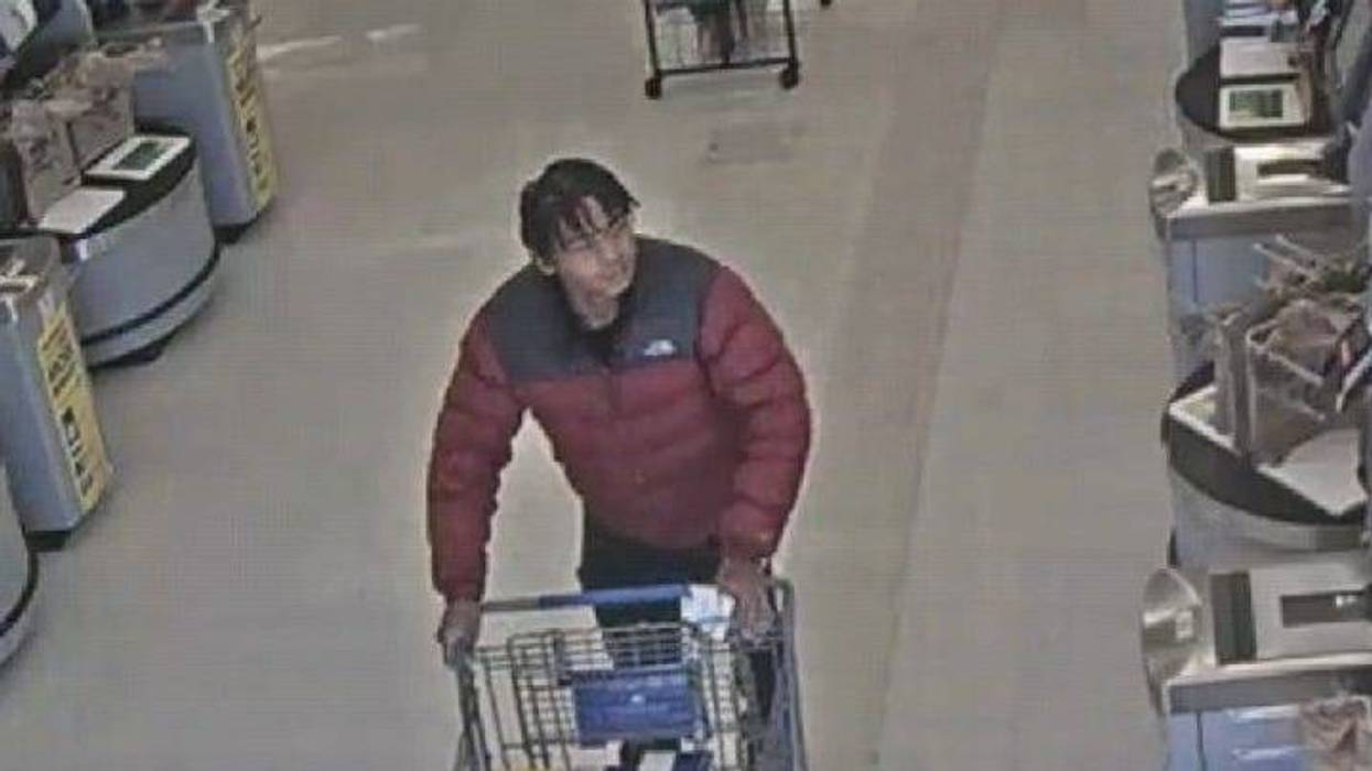 Downriver authorities are searching for a man who they say tried to outsmart a Kroger self-checkout in Monroe County and stole almost two dozen cases of energy drinks.