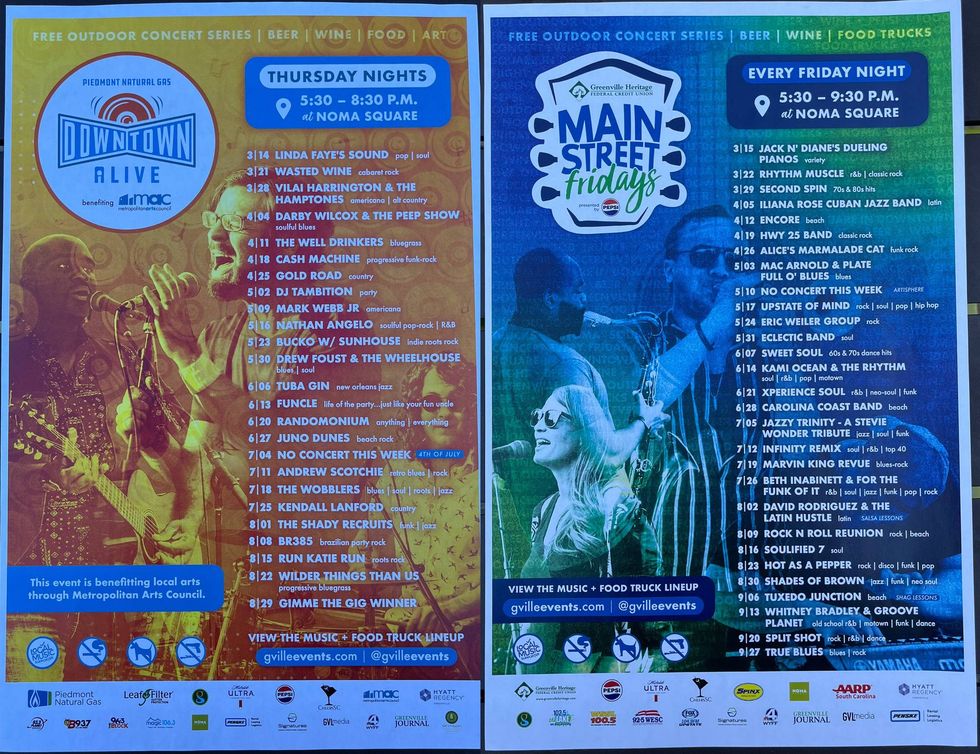 Downtown Alive and Main Street Fridays Full Dates and Performances List