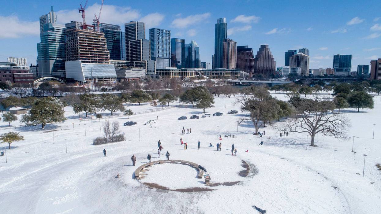 Downtown Austin winter storm