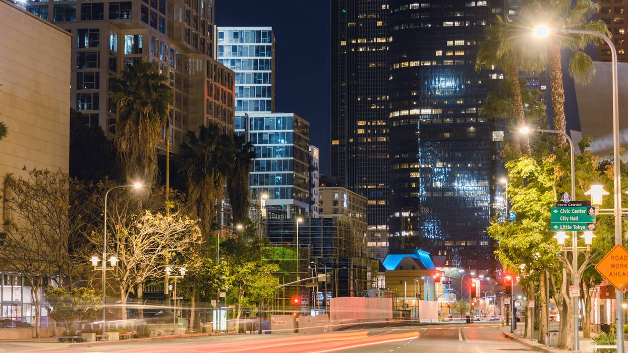 downtown los angeles street at night