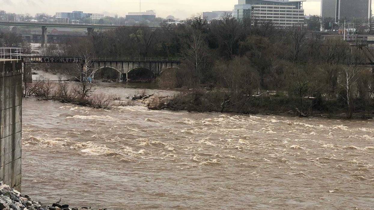 Downtown Richmond and the James River.