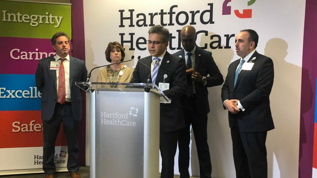 Dr. Ajay Kumar speaking at Hartford HealthCare on March 10