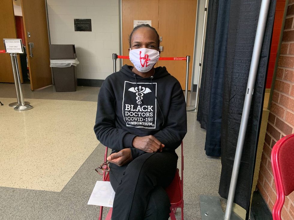 Dr. Ala Stanford is head of the Black Doctors COVID-19 Consortium, which held a 24-hour mass vaccination clinic over the weekend, giving over 3,500 first doses.