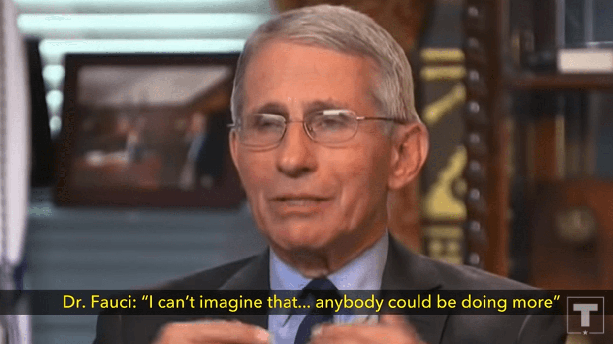 Dr. Anthony Fauci appears in an ad for the Trump 2020 campaign.