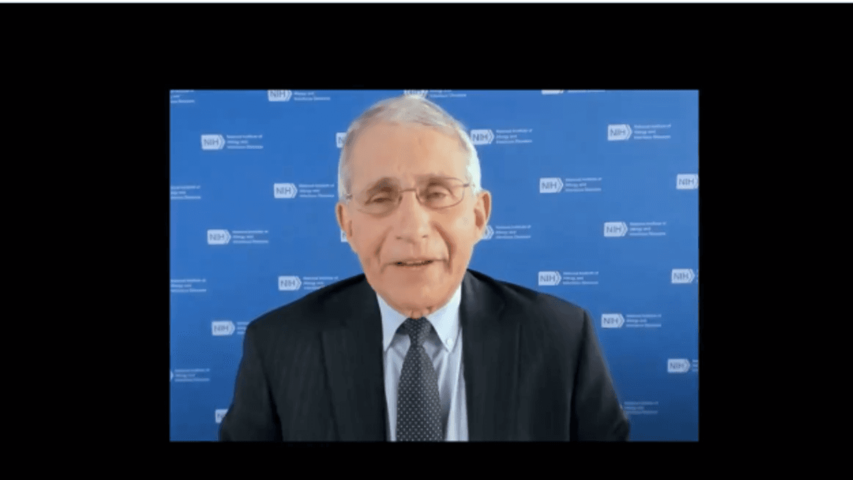 Dr. Anthony Fauci in a video for Congregation Beth El in Bethesda, Maryland.