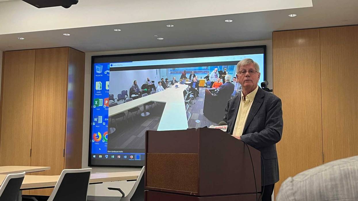 Dr. Barry Willer, professor of psychiatry and research director at the Jacobs School of Medicine at UB explaining the concussion research. (11/17/2022)
