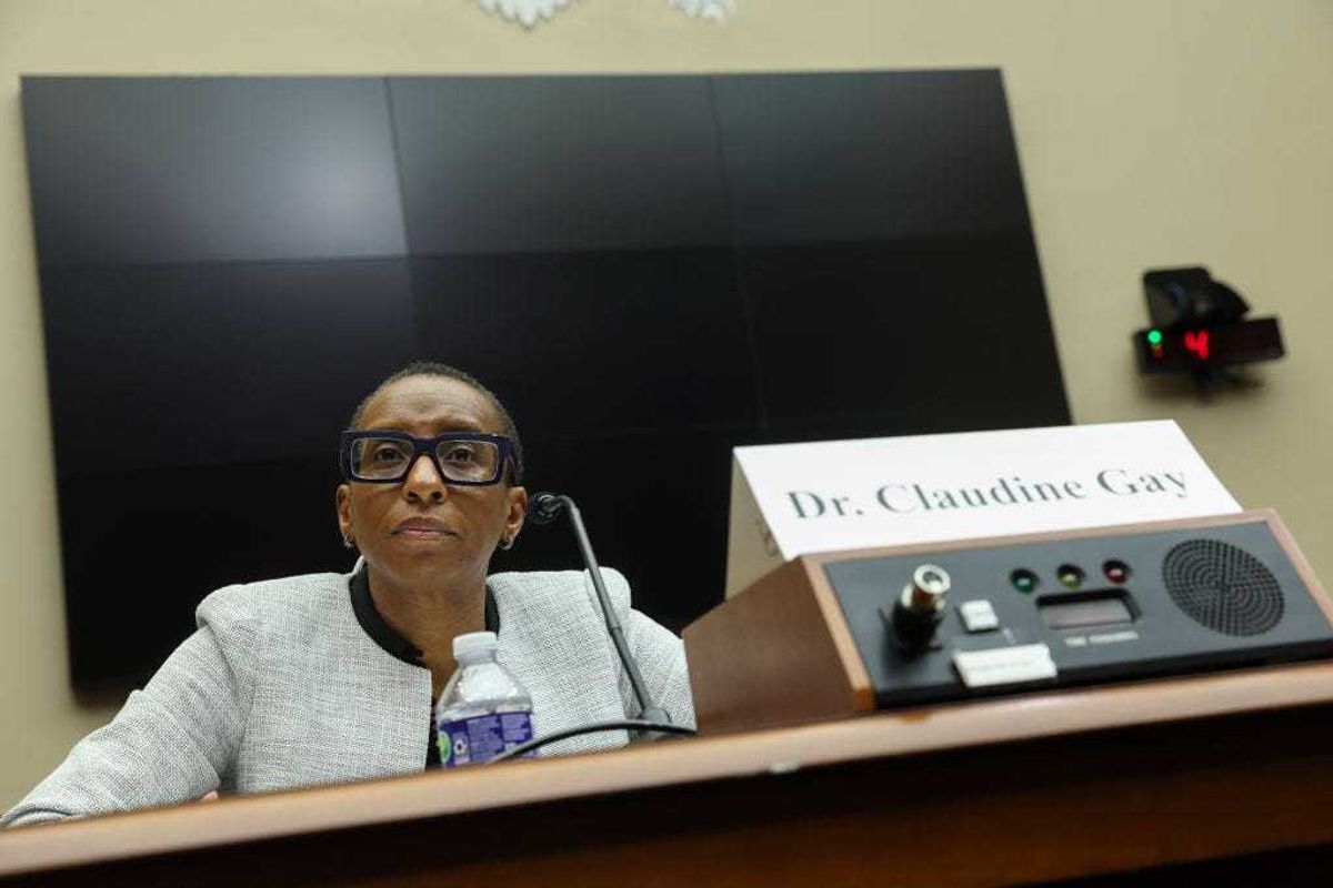 Dr. Claudine Gay, President of Harvard University, testifies before the House Education and Workforce Committee at the Rayburn House Office Building on December 05, 2023 in Washington, DC.