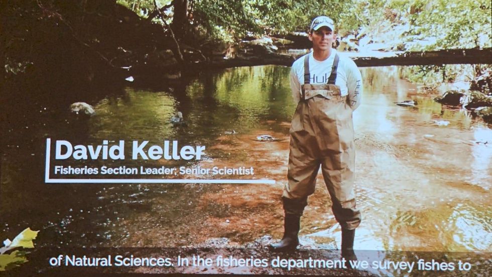 Dr. David Keller, the head of the Fisheries Department at the Academy, is featured in a movie that