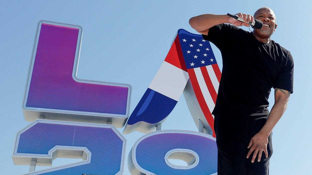 Dr. Dre performs at the LA28 Olympic Games Handover Celebration.