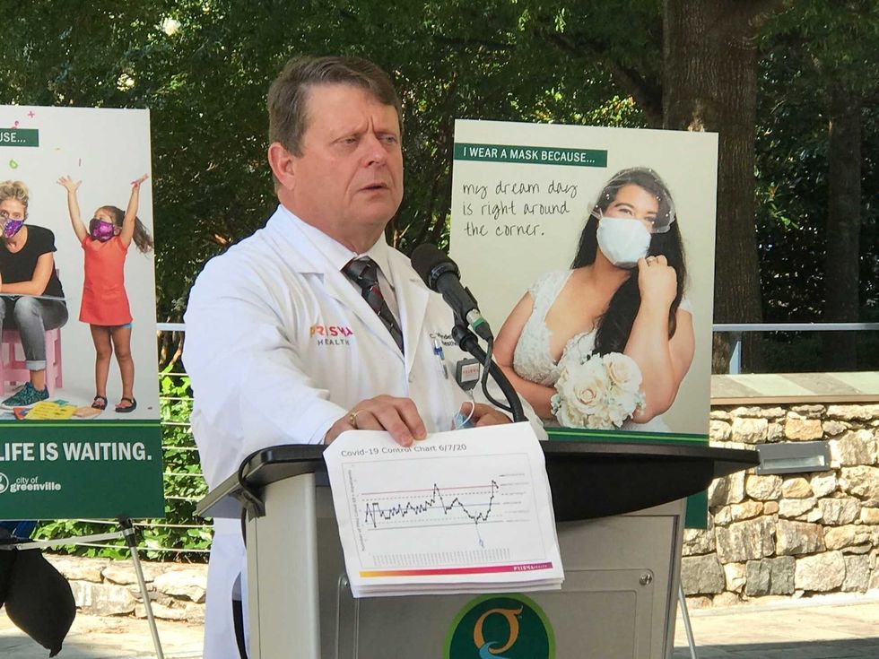 Dr. James Shows Chart of Recent Statistics