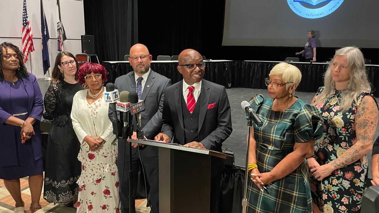 Dr. Pascal Mubenga and members of the Buffalo School Board in 2025