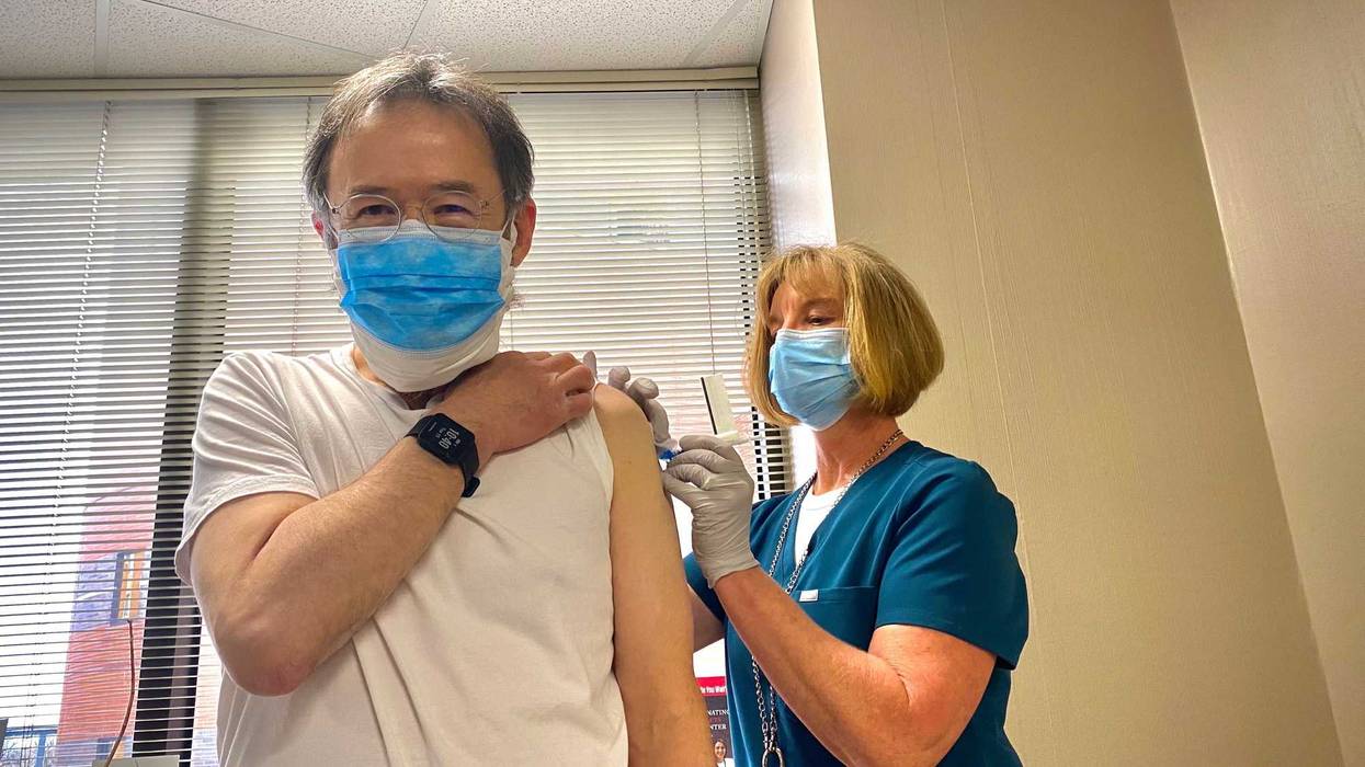 Dr. Philip McCarthy receives COVID-19 vaccine