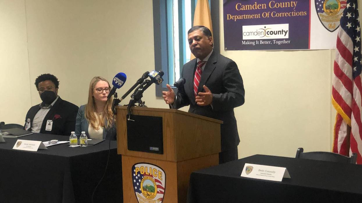 Dr. Rahul Gupta, President Joe Biden’s drug policy director, at the Camden County Jail Tuesday.