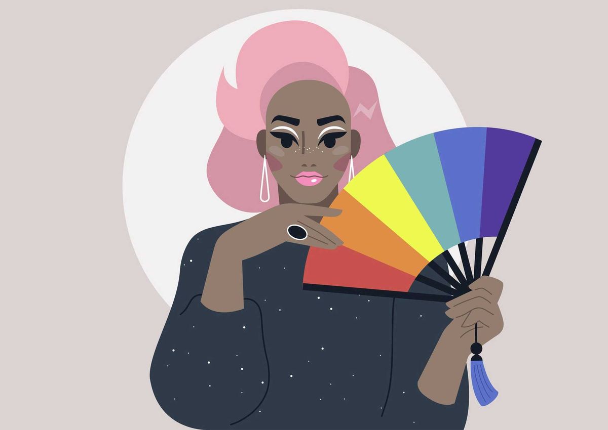 Drag performer illustration
