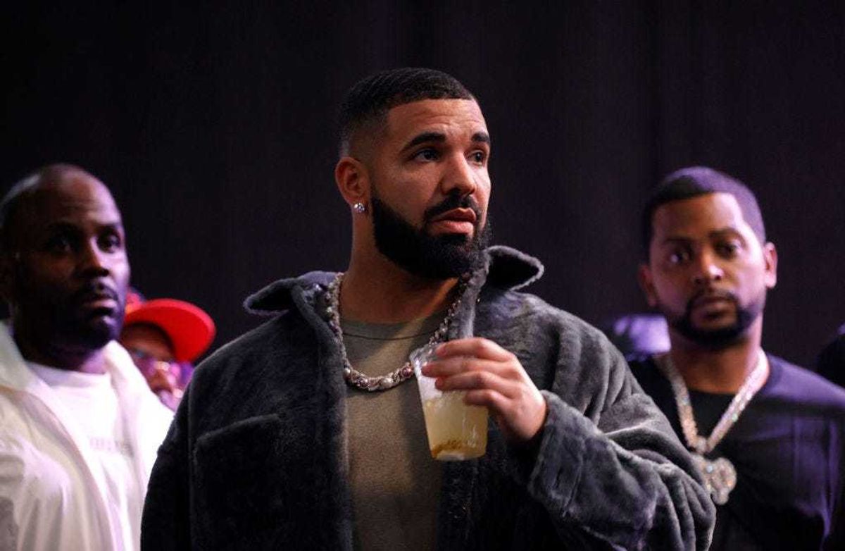 Drake attends Drake's Till Death Do Us Part rap battle on October 30, 2021 in Long Beach, California.