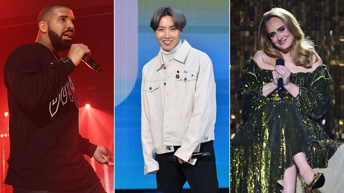 Drake, BTS, and Adele