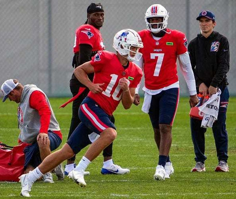 Drake Maye and Jacoby Brissett