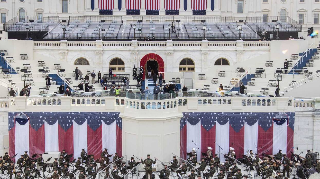 Dress rehearsal for Wednesday's inauguration of Joe Biden.