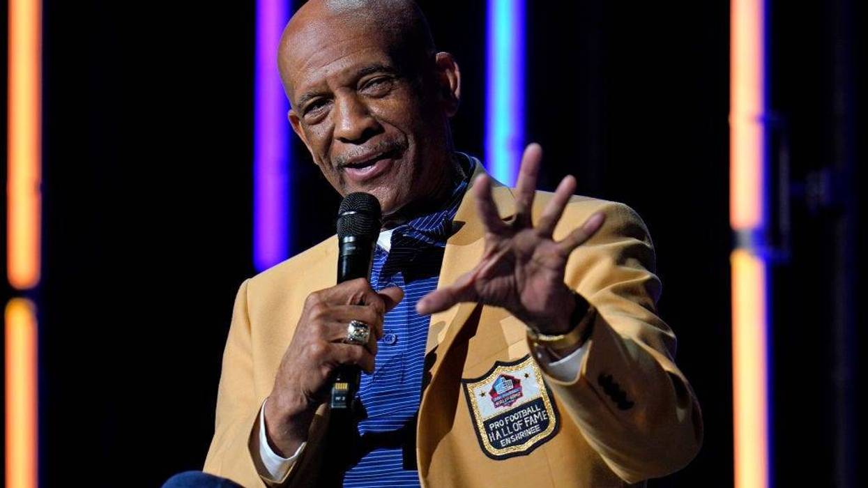 Drew Pearson answers a question, as members of the Pro Football Hall of Fame Class of 2021, participated in an enshrinees roundtable on August 8, 2021 in Canton, Ohio.