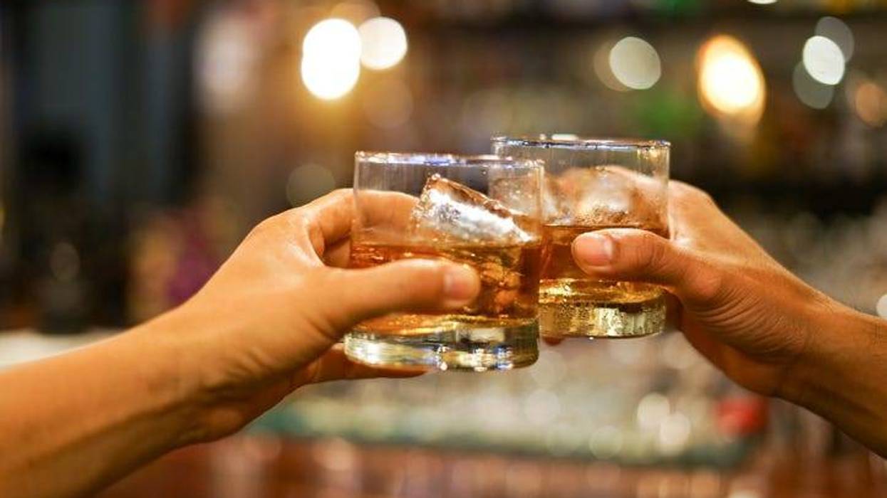 Drinks at a bar