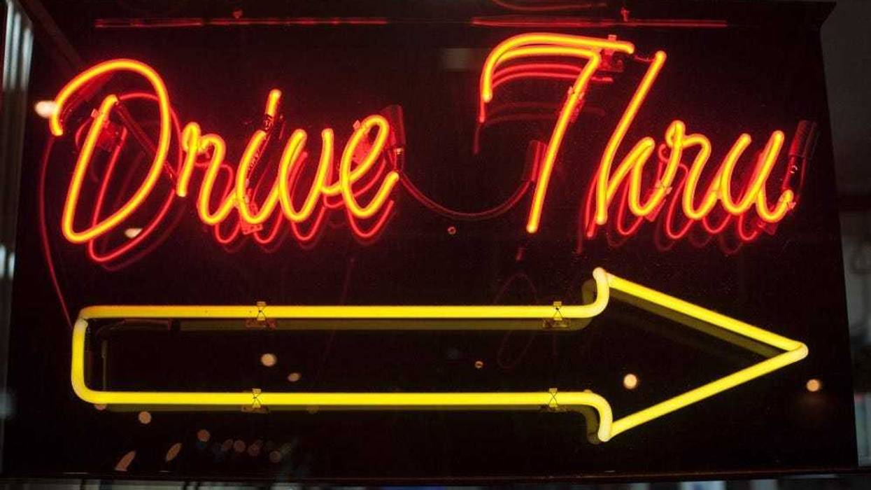drive through neon sign