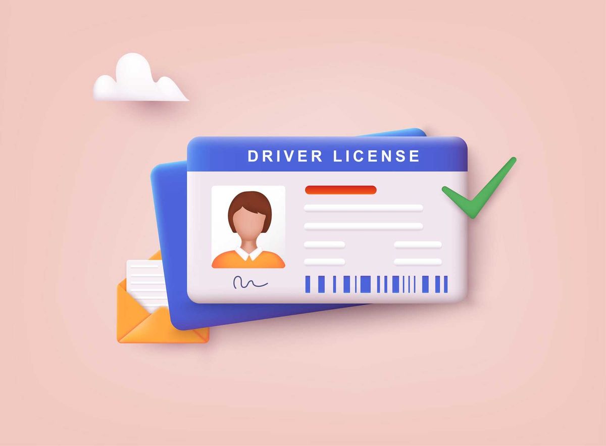 Driver license graphic.