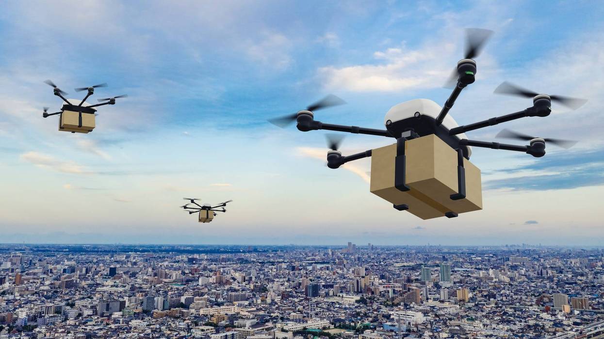 Drone delivery concept.