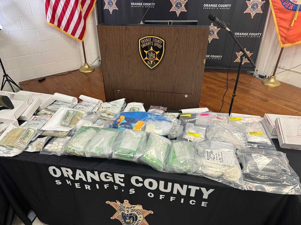 Drugs seized by law enforcement are displayed Wednesday