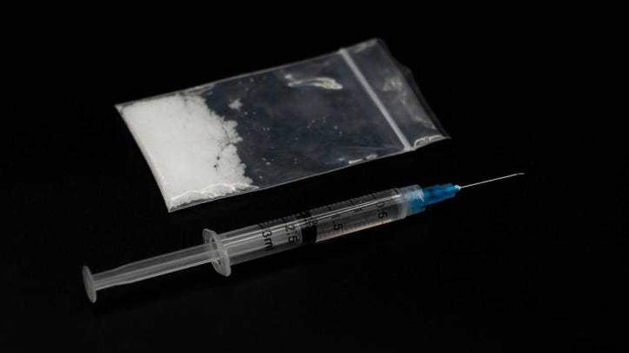 Drugs with a syringe.