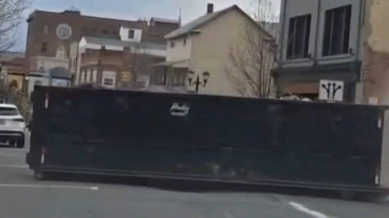 Dumpster barrels onto South Main Street in Pittston