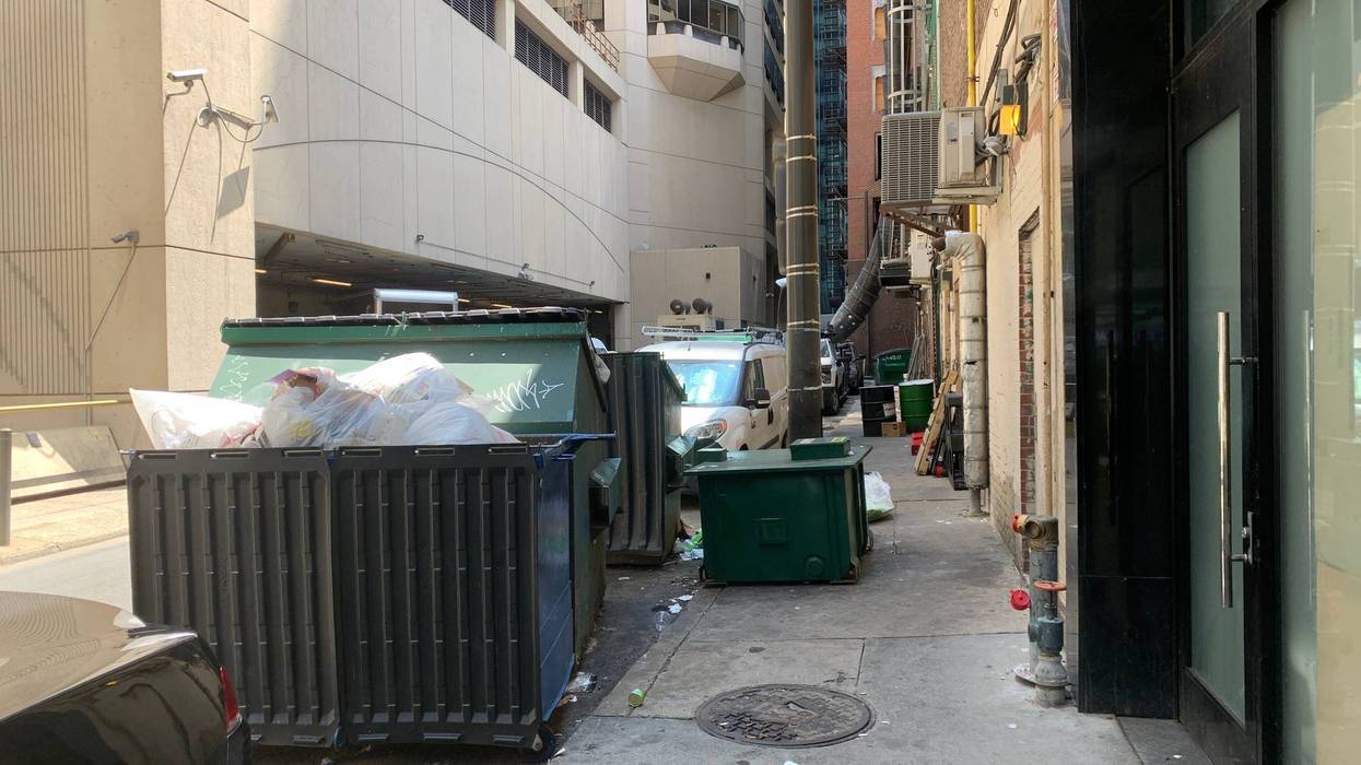 Dumpsters in the alleyway