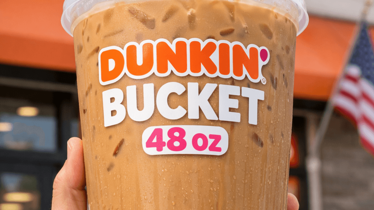 Dunkin' is testing what it's calling a "bucket drink" — a 48-ounce cold beverage option that's a full third of a gallon — at a location in Massachusetts, the chain's home state, before any broader rollout.