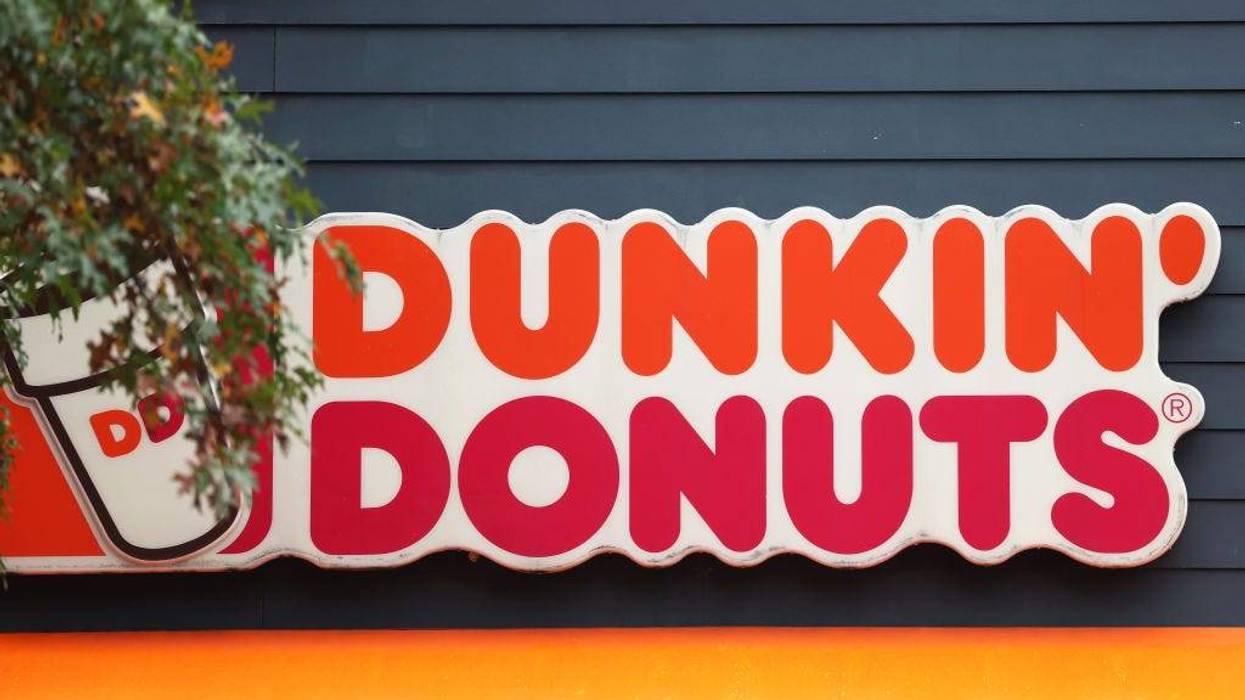 Dunkin' storefront sign is seen on October 26, 2020 in New York City.