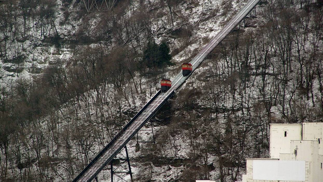 Duquesne Incline on a snowy day