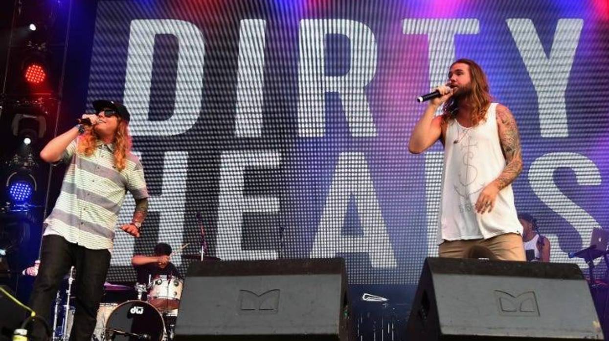 Dustin Bushnell (L) and Jared Watson of Dirty Heads perform onstage during day 3 of the Firefly Music Festival on June 20, 2015 in Dover, Delaware.