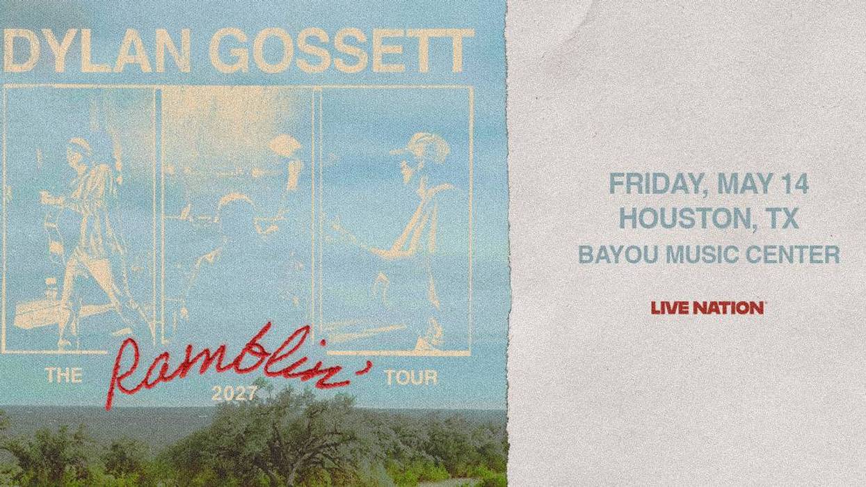 Dylan Gossett Friday May 14 Houston TX Bayou Music Center The Ramblin Tour