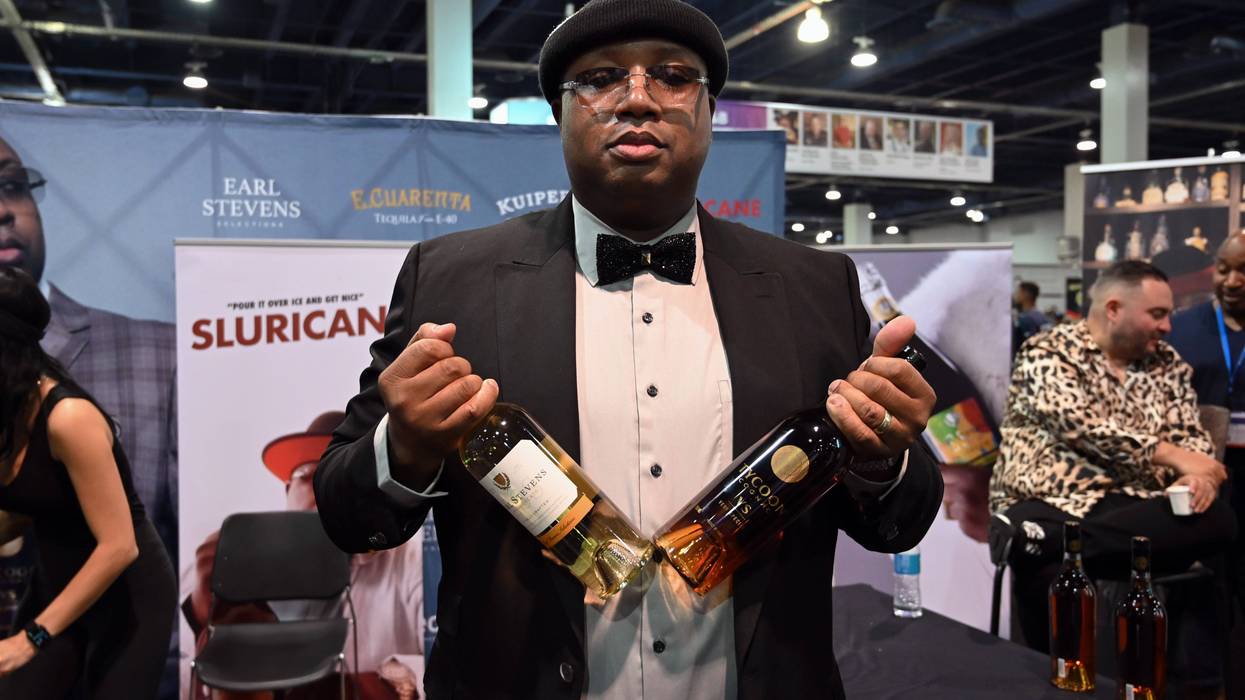 E-40 is seen at his booth during Day 2 of the 35th Annual Nightclub & Bar Show and World Tea Expo at the Las Vegas Convention Center on June 29, 2021 in Las Vegas, Nevada.