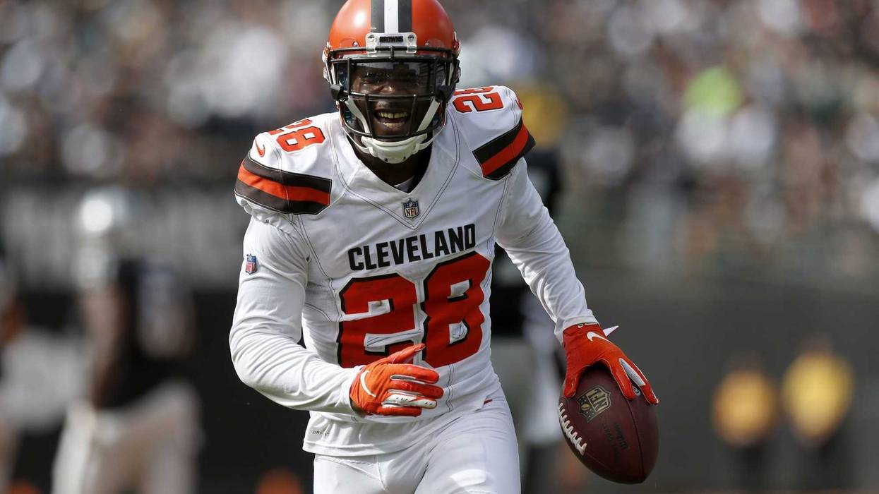 E.J. Gaines Cleveland Browns interception at Oakland Raiders