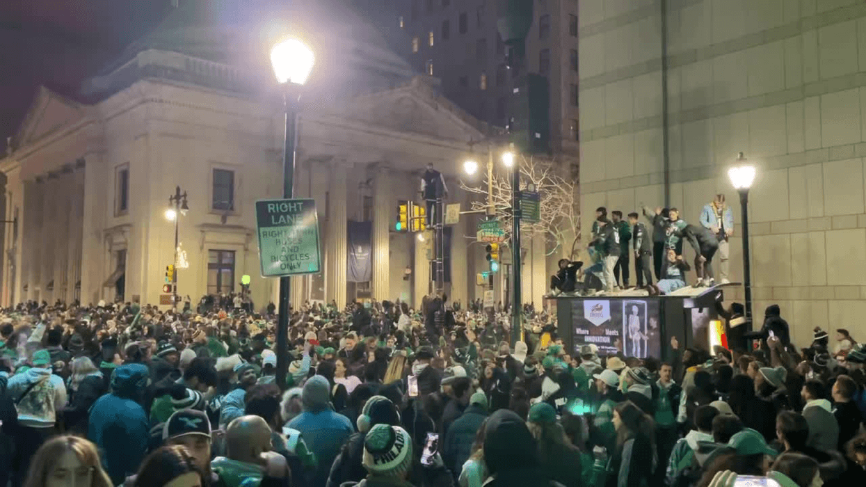 Eagles fans celebrate in the streets