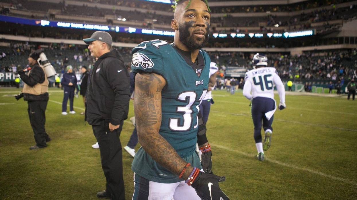 Eagles' Jalen Mills heads towards the lock room after losing to the Seattle Seahawks 17-9 Sunday night at Lincoln Financial Field.