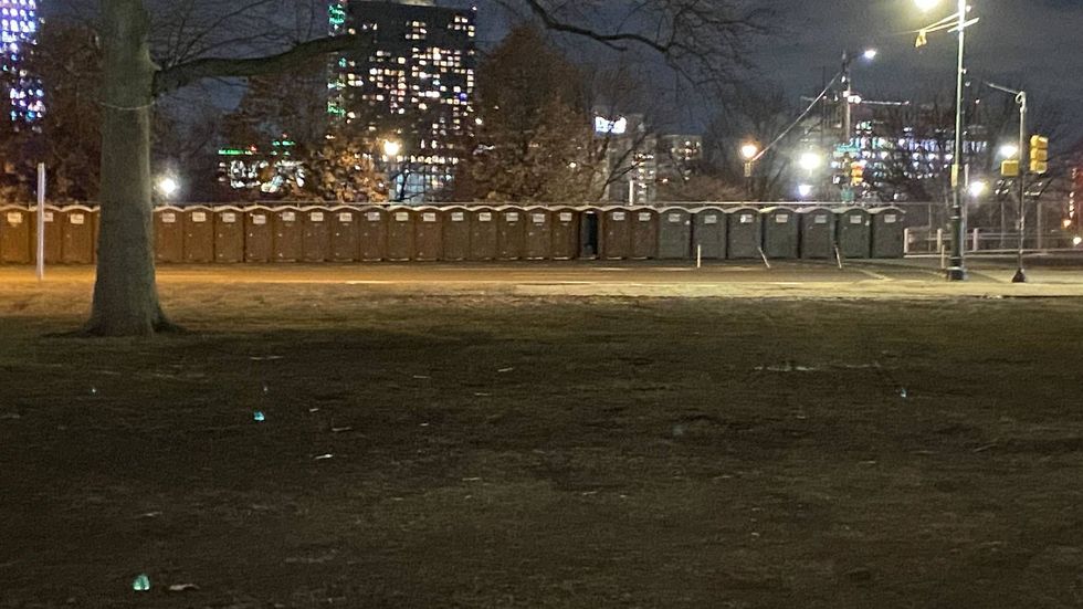 Eagles victory parade preparations along the Benjamin Franklin Parkway