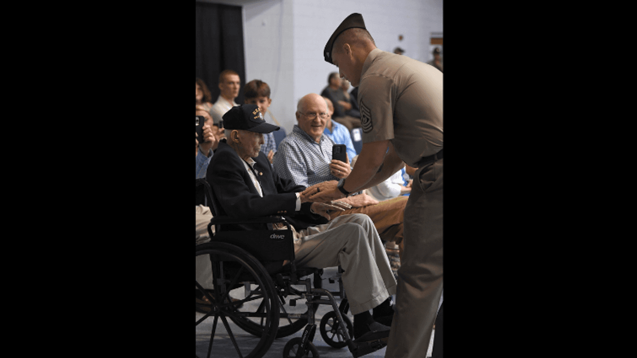 Earle Tyler, a 100-year-old Navy World War II veteran