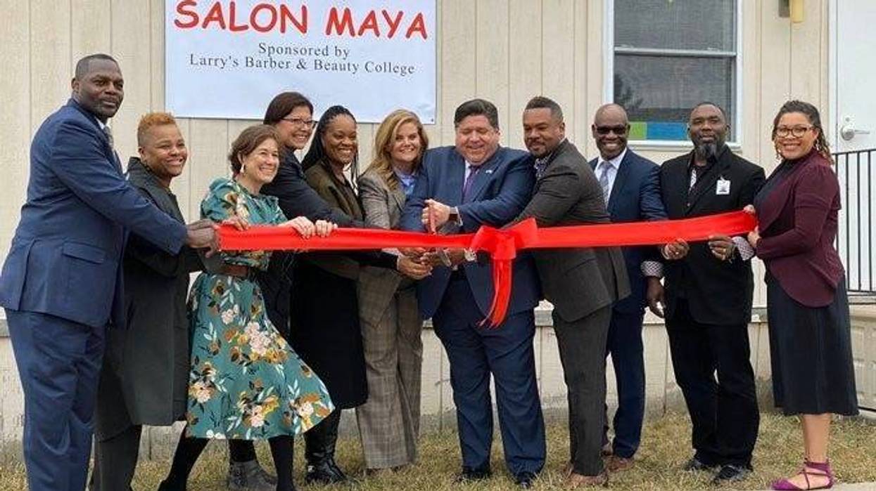 Earlier Thursday, Governor Pritzker was in Warrenville to help cut the ribbon on a new barber college and cosmetology school for incarcerated young people.