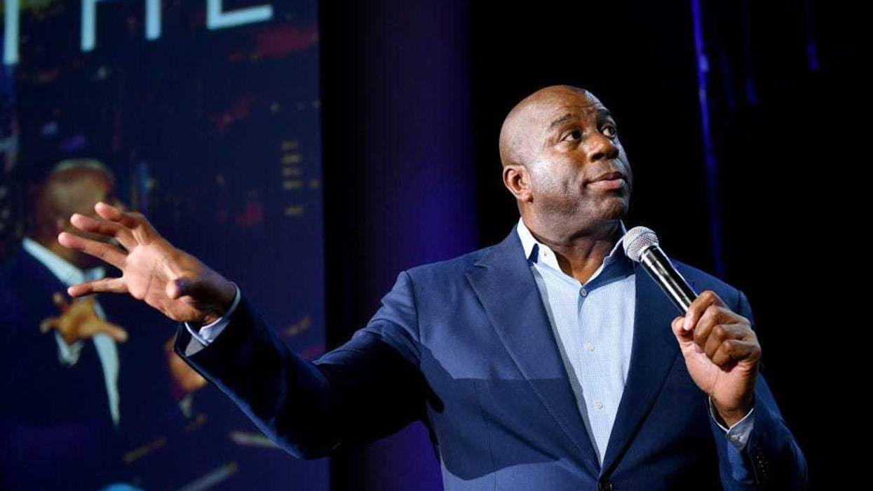 Earvin “Magic” Johnson, Chairman and CEO of Magic Johnson Enterprises speaks onstage.