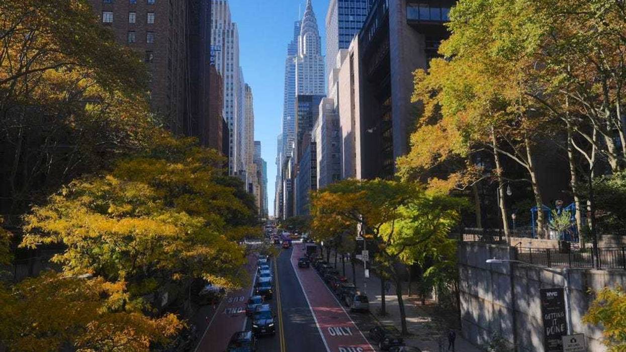 East 42nd Street is seen as the leaves turn brown and yellow during autumn in New York City,