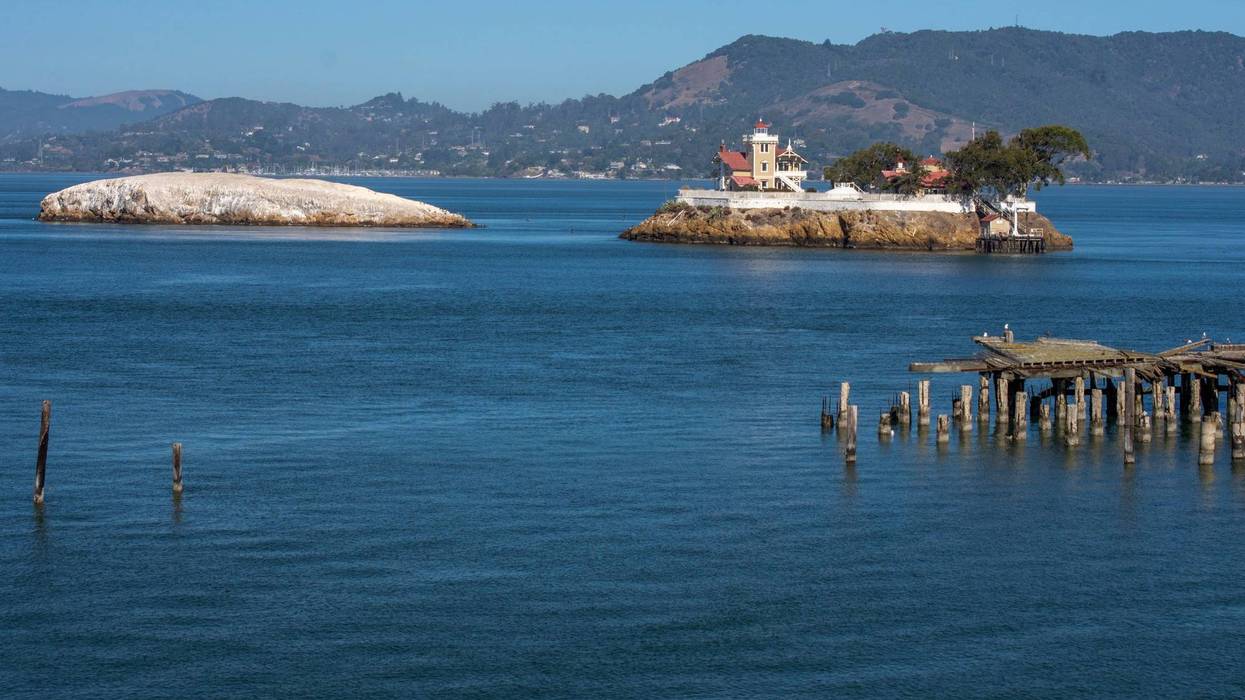 East Brother Lighthouse in San Francisco Bay near Richmond, California.